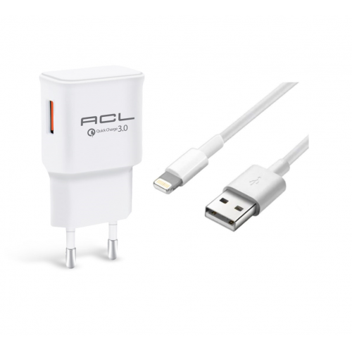 Powerclassic™ Quick Charge Hızlı Şarj 3.0 Duvar Şarj Aleti + Lightning Iphone Usb Kablo Set YG-SET-AL