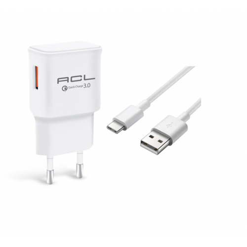 Powerclassic™ Quick Charge Hızlı Şarj 3.0 Duvar Şarj Aleti + TYPE-C Usb Kablo Set  YG-SET-AT